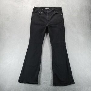 Levis Jeans Womens 32 Black 726 Flare High Rise Dark Wash Stretch‎ Boho